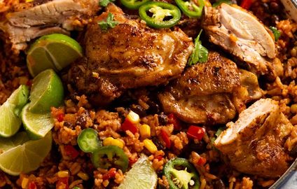 Freshly made One Pot Mexican Chicken and Rice