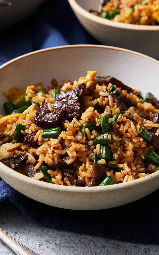 Sizzling beef fried rice
